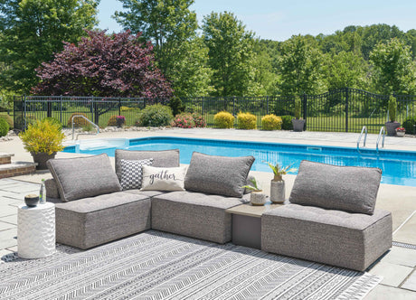 Bree Zee Brown 5-Piece Outdoor Sectional by Ashley at Eve Furniture
