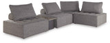 Bree Zee Brown 5-Piece Outdoor Sectional by Ashley at Eve Furniture