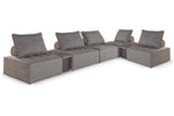 Bree Zee Brown 7-Piece Outdoor Modular Seating by Ashley at Eve Furniture