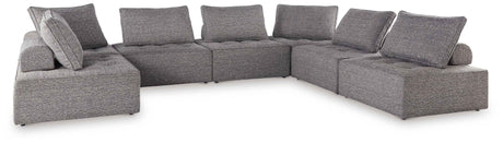 Bree Zee Brown 7-Piece Outdoor Sectional by Ashley at Eve Furniture