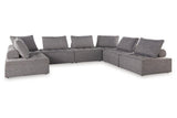 Bree Zee Brown 7-Piece Outdoor Sectional by Ashley at Eve Furniture
