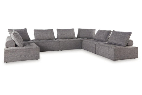 Bree Zee Brown 7-Piece Outdoor Sectional by Ashley at Eve Furniture