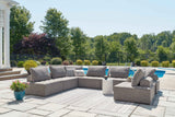Bree Zee Brown 8-Piece Outdoor Sectional with Lounge Chair by Ashley at Eve Furniture