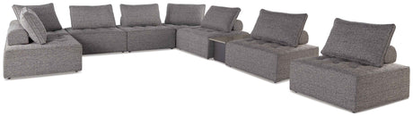 Bree Zee Brown 8-Piece Outdoor Sectional with Lounge Chair by Ashley at Eve Furniture
