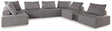 Bree Zee Brown 8-Piece Outdoor Sectional with Lounge Chair by Ashley at Eve Furniture