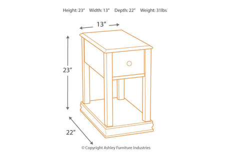 Breegin Brown Chairside End Table by Ashley at Eve Furniture