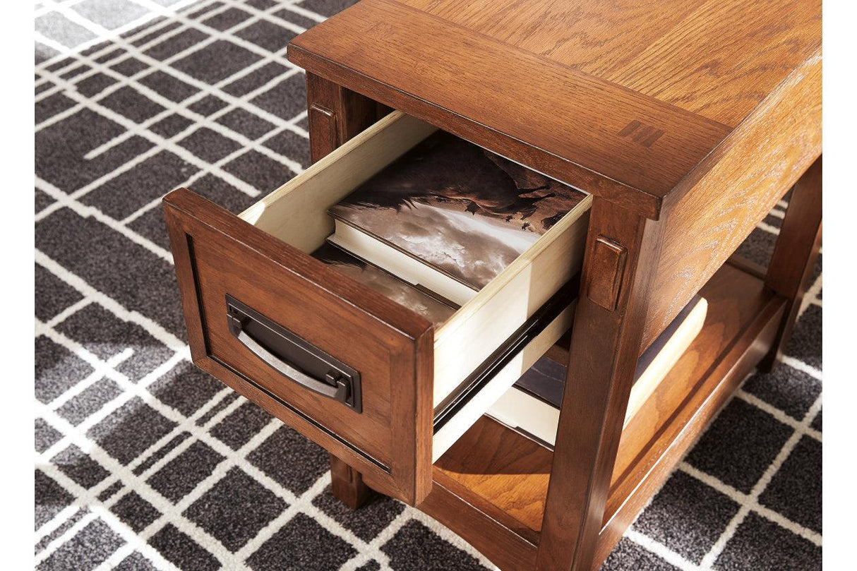 Breegin Brown Chairside End Table by Ashley at Eve Furniture