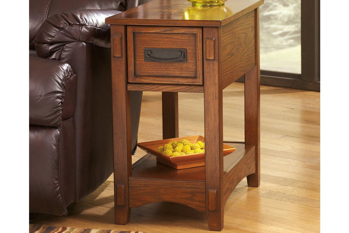 Breegin Brown Chairside End Table by Ashley at Eve Furniture