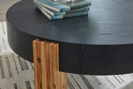 Breenmore Black/Natural Table by Ashley at Eve Furniture