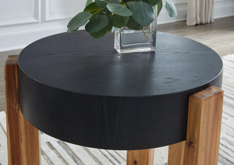 Breenmore Black/Natural Table by Ashley at Eve Furniture