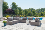 Bree Zee Brown 7-Piece Outdoor Sectional by Ashley at Eve Furniture