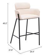 Bremor Beige Barstool by Zuomod at Eve Furniture