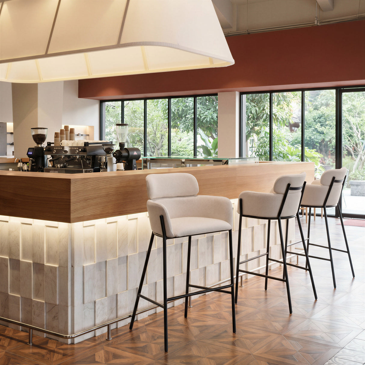 Bremor Beige Barstool by Zuomod at Eve Furniture