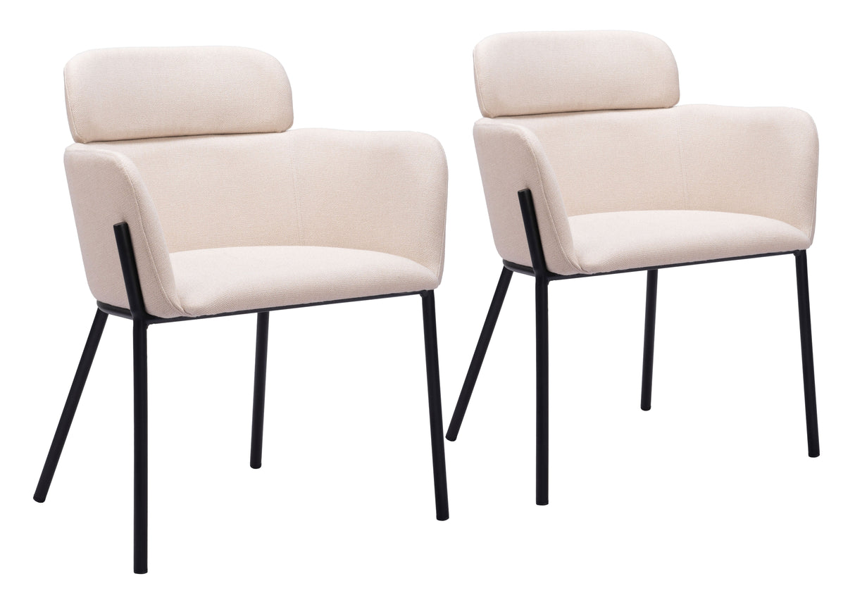 Bremor Beige Dining Chair (Set of 2) by Zuomod at Eve Furniture