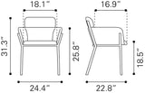 Bremor Slate Gray Dining Chair (Set of 2) by Zuomod at Eve Furniture