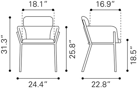 Bremor Slate Gray Dining Chair (Set of 2) by Zuomod at Eve Furniture