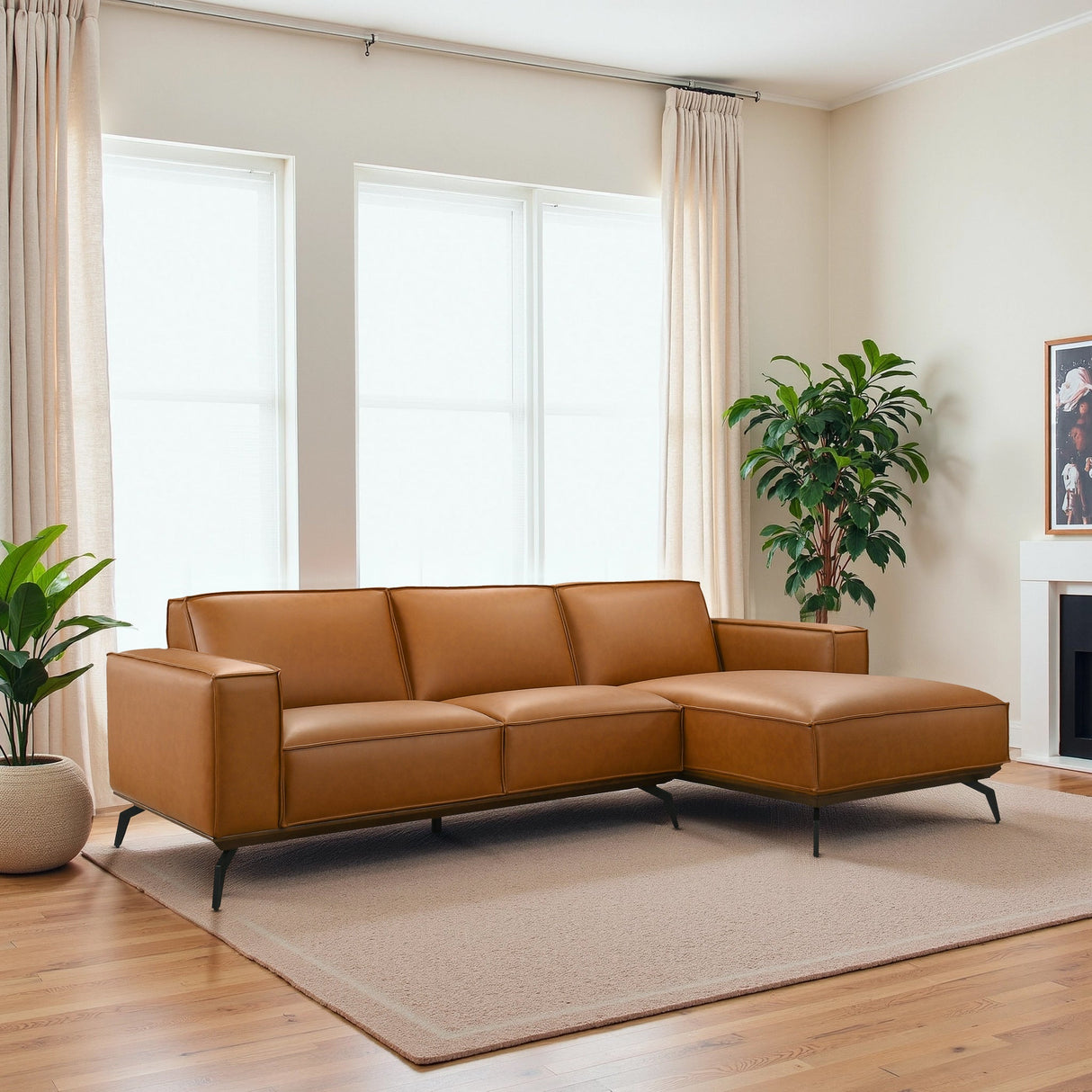 Brenham Easy Clean Modern Right Sectional Sofa & Chaise by Ashcroft Imports at Eve Furniture