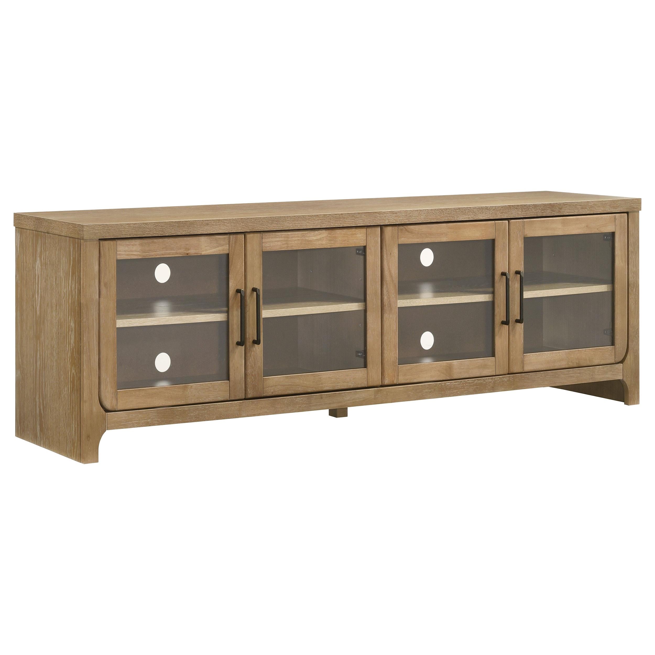 Brenham Light Oak 79-inch 4-Door TV Stand Media Console - Eve