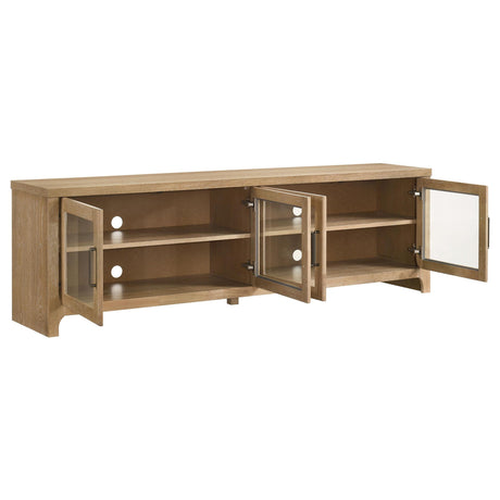 Brenham Light Oak 79-inch 4-Door TV Stand Media Console by Coaster at Eve Furniture