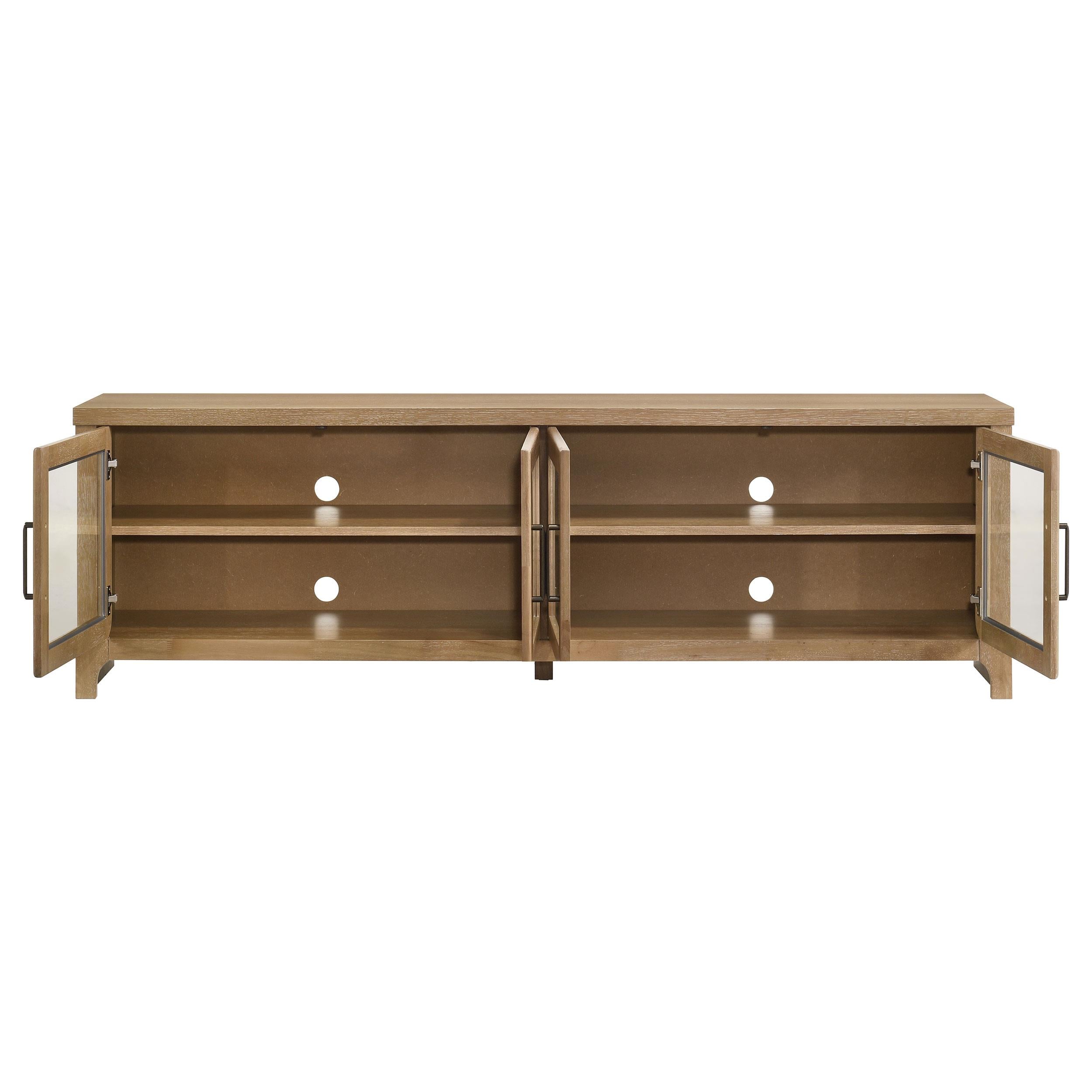 Brenham Light Oak 79-inch 4-Door TV Stand Media Console - Eve