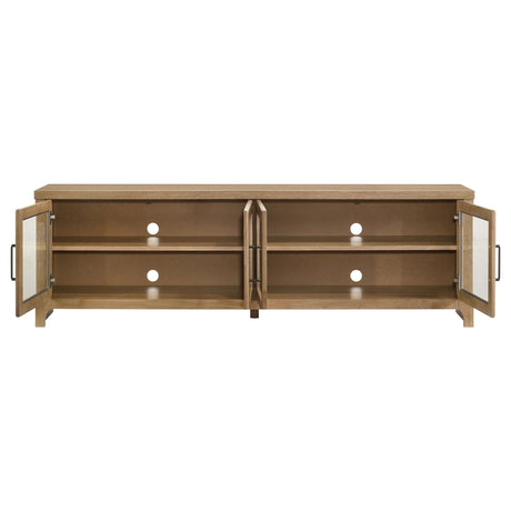 Brenham Light Oak 79-inch 4-Door TV Stand Media Console by Coaster at Eve Furniture