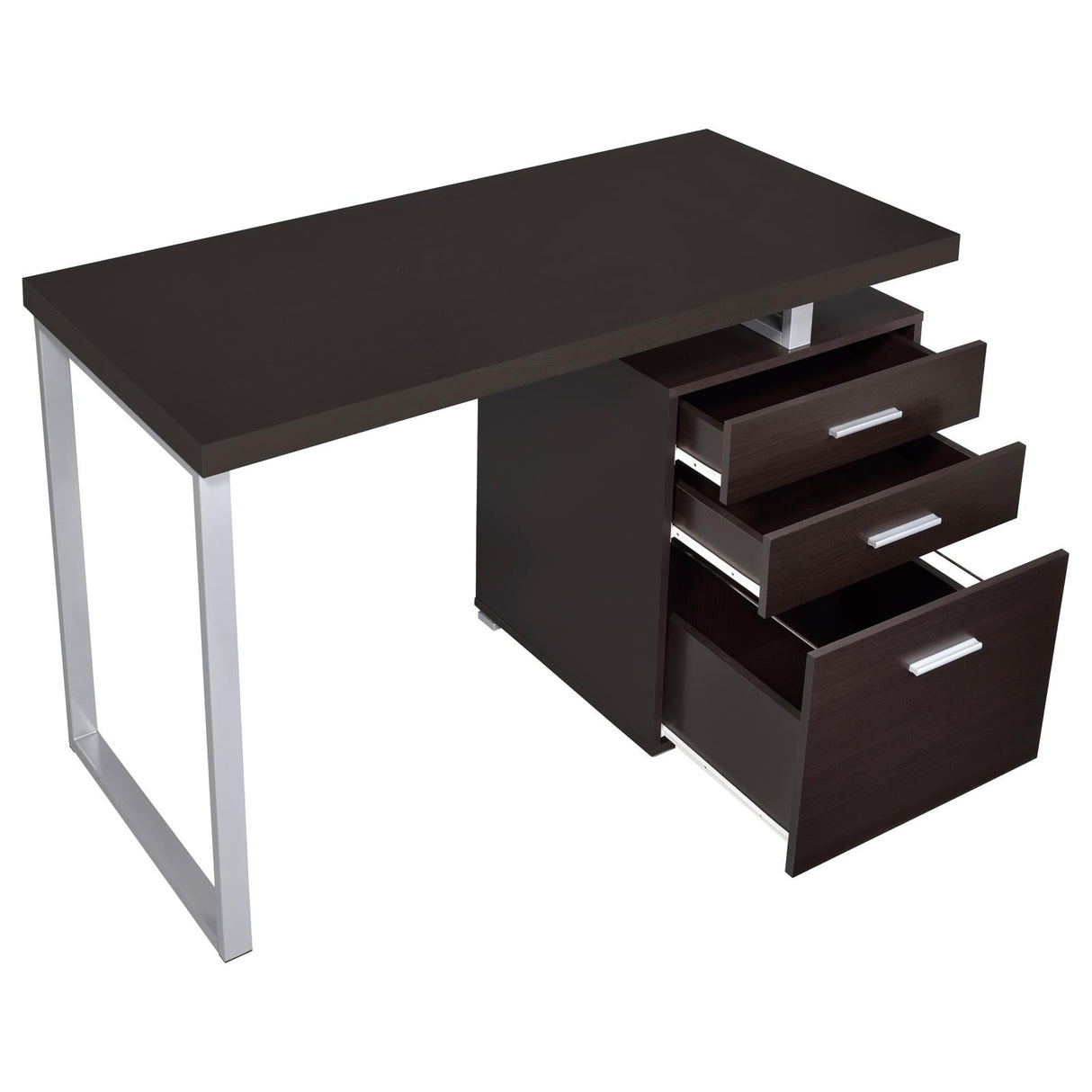 Brennan Cappuccino 3-Drawer Office Desk