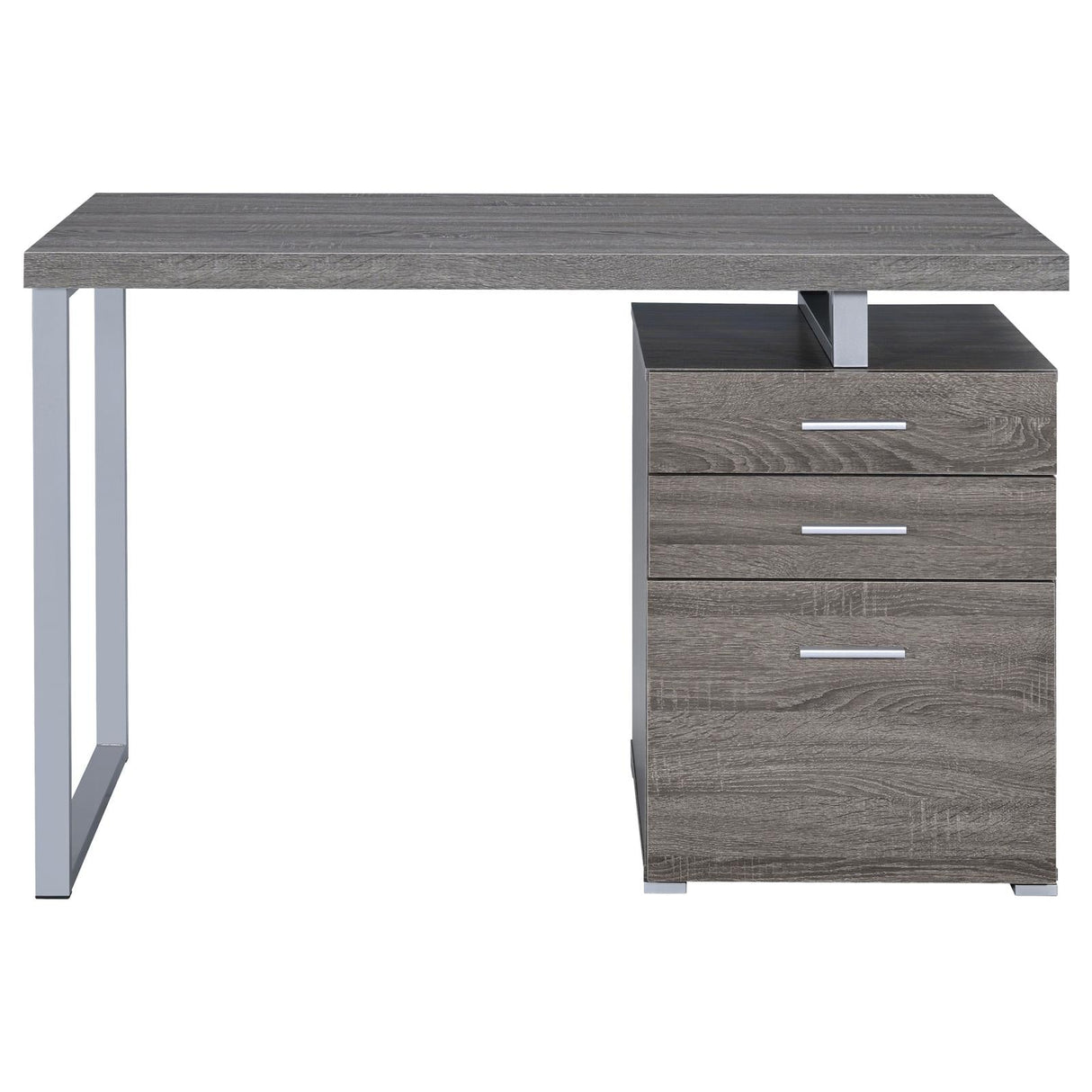 Brennan Weathered Gray 3-Drawer Office Desk