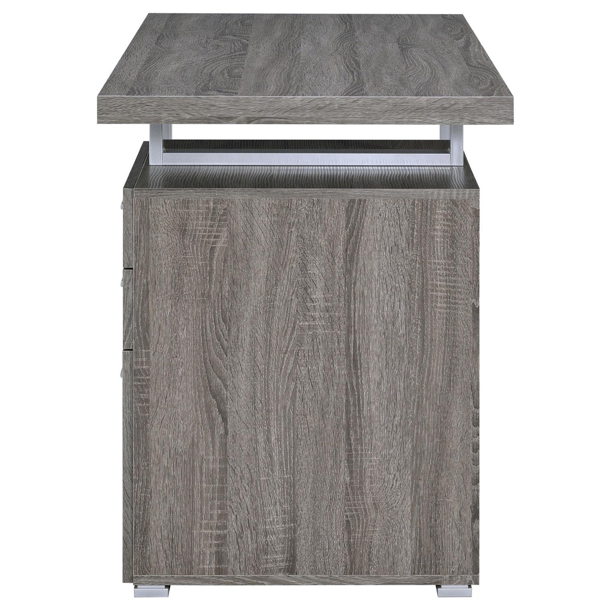 Brennan Weathered Gray 3-Drawer Office Desk