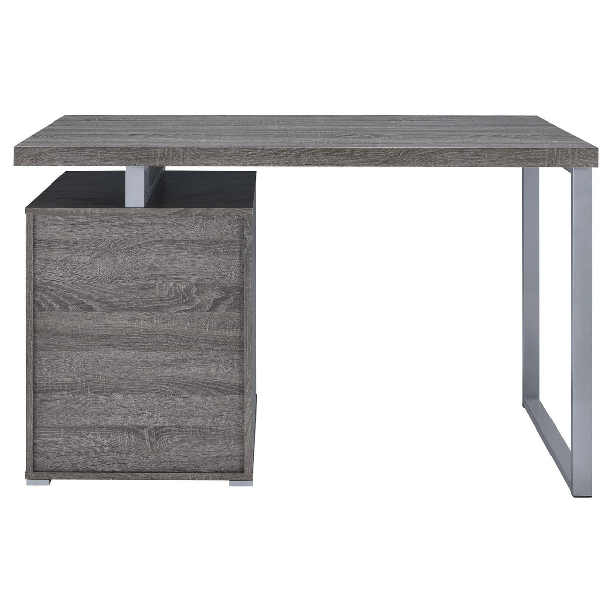 Brennan Weathered Gray 3-Drawer Office Desk