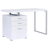 Brennan White 3-Drawer Office Desk