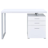 Brennan White 3-Drawer Office Desk