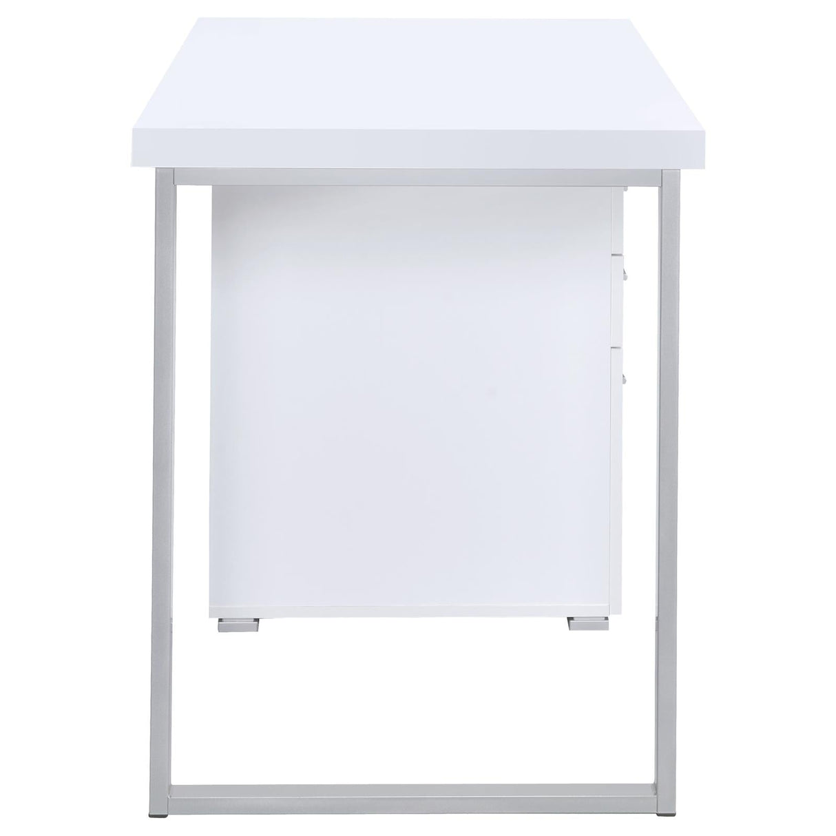 Brennan White 3-Drawer Office Desk