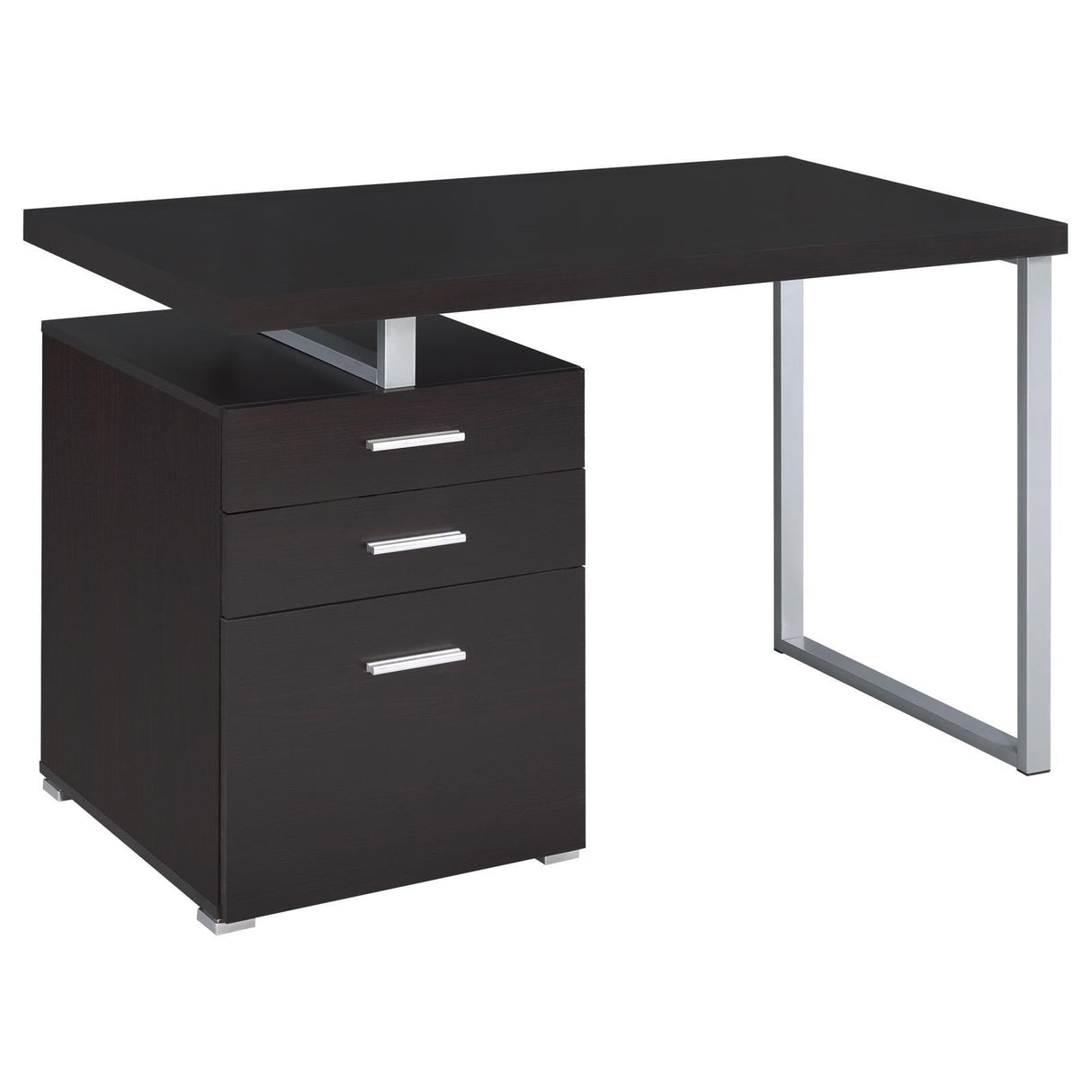 Brennan Cappuccino 3-Drawer Office Desk by Coaster at Eve Furniture