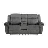 Brennen Charcoal 2-Piece Double Reclining Set by Homelegance at Eve Furniture