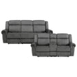 Brennen Charcoal 2-Piece Double Reclining Set by Homelegance at Eve Furniture