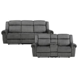Brennen Charcoal 2-Piece Double Reclining Set by Homelegance at Eve Furniture