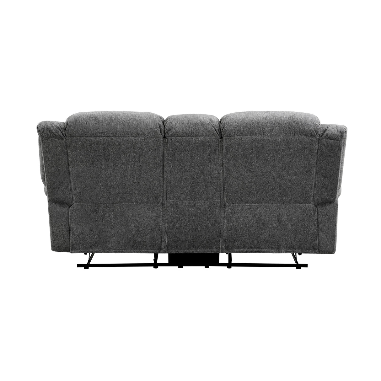 Brennen Charcoal Double Reclining Loveseat with Center Console by Homelegance at Eve Furniture