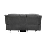 Brennen Charcoal Double Reclining Loveseat with Center Console by Homelegance at Eve Furniture