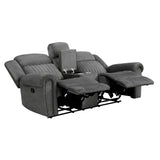 Brennen Charcoal Double Reclining Loveseat with Center Console by Homelegance at Eve Furniture