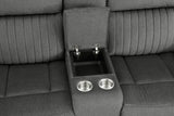 Brennen Charcoal Double Reclining Loveseat with Center Console by Homelegance at Eve Furniture
