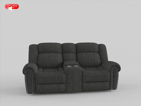 Brennen Charcoal Power Double Reclining Loveseat by Homelegance at Eve Furniture