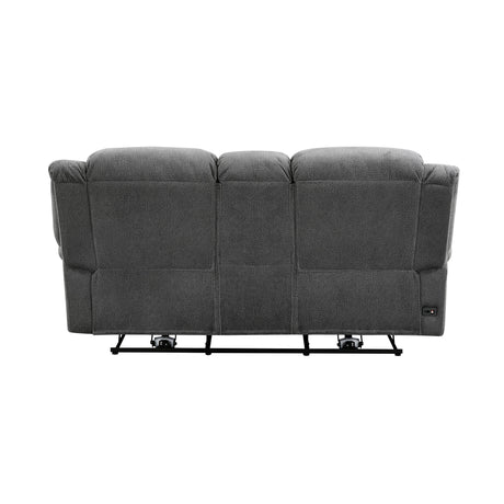 Brennen Charcoal Power Double Reclining Loveseat by Homelegance at Eve Furniture