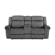 Brennen Charcoal Power Double Reclining Loveseat by Homelegance at Eve Furniture