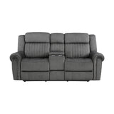 Brennen Charcoal Power Double Reclining Loveseat by Homelegance at Eve Furniture