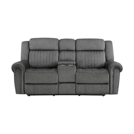Brennen Charcoal Power Double Reclining Loveseat by Homelegance at Eve Furniture