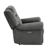 Brennen Charcoal Power Reclining Chair by Homelegance at Eve Furniture