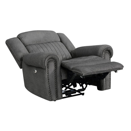 Brennen Charcoal Power Reclining Chair by Homelegance at Eve Furniture