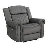 Brennen Charcoal Power Reclining Chair by Homelegance at Eve Furniture
