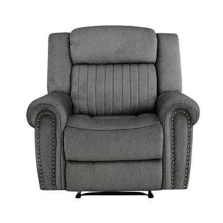 Brennen Charcoal Reclining Chair by Homelegance at Eve Furniture