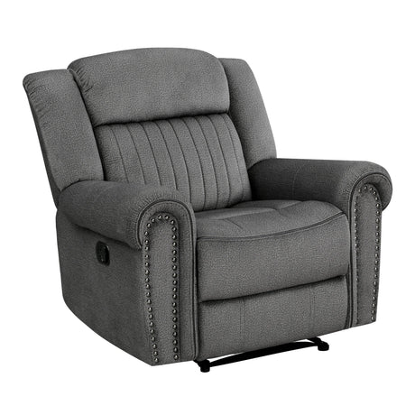 Brennen Charcoal Reclining Chair by Homelegance at Eve Furniture